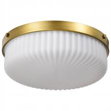  60/8668 - Solara; Flush Mount; Natural Brass Finish; Frosted Ribbed Glass