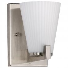  60/8721 - Royale; 1 Light Vanity; Burnished Brass Finish; Ribbed White Glass