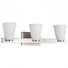  60/8723 - Royale; 3 Light Vanity; Burnished Brass Finish; Ribbed White Glass