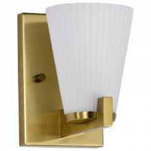  60/8731 - Royale; 1 Light Vanity; Brushed Nickel Finish; Ribbed White Glass