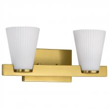  60/8732 - Royale; 2 Light Vanity; Brushed Nickel Finish; Ribbed White Glass
