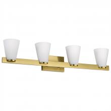  60/8734 - Royale; 4 Light Vanity; Brushed Nickel Finish; Ribbed White Glass