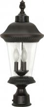  60/970 - Clarion - 3 Light - 22" - Post Lantern - w/ Clear Seed Glass
