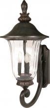  60/977 - Parisian - 3 Light - 29" - Wall Lantern - Arm Up with Fluted Seed Glass