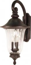  60/979 - Parisian - 3 Light - 27" - Wall Lantern - Arm Down with Fluted Seed Glass