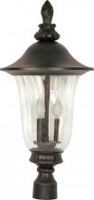  60/983 - Parisian - 3 Light - 27" - Post Lantern - with Fluted Seed Glass