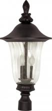  60/984 - Parisian - 3 Light - 27" - Post Lantern - with Fluted Seed Glass