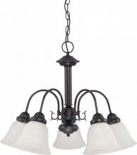  62/1015 - 5 Light - Ballerina LED Chandelier - Mahogany Bronze Finish - Frosted Glass - Lamps Included