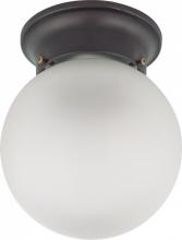  62/1018 - 1 Light - LED 6" Ball Flush Fixture - Mahogany Bronze Finish - Frosted Glass - Lamp Included