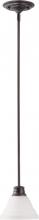  62/1019 - 1 Light - Empire LED 7" Mini Pendant - Mahogany Bronze Finish - Frosted Glass - Lamp Included