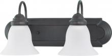  62/1024 - 2 Light - Ballerina LED 18" Vanity Wall Fixture - Mahogany Bronze Finish - Frosted Glass - Lamps