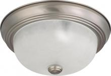 62/1111 - 2 Light - LED 11" Flush Fixture - Brushed Nickel Finish - Frosted Glass - Lamps Included