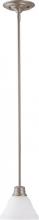  62/1119 - 1 Light - Empire LED 7" Mini Pendant - Brushed Nickel Finish - Frosted Glass - Lamp Included