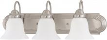  62/1125 - 3 Light - Ballerina LED 24" Vanity Wall Fixture - Brushed Nickel Finish - Frosted Glass - Lamps