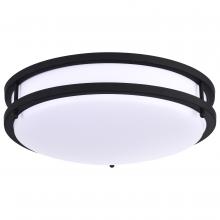  62/1736 - Glamour LED 14 inch; Flush Mount Fixture; Black Finish; CCT Selectable 3K/4K/5K