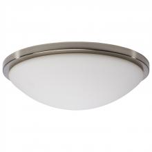  62/1844 - Button; 17 Inch LED Flush Mount Fixture; Brushed Nickel Finish; CCT Selectable; 120 Volts