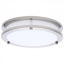  62/1875 - Glamour; LED 10 Inch Flush Mount; Brushed Nickel Finish; 27K/3K/35K/4K/5K CCT Selectable