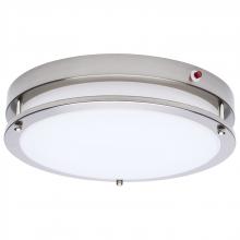  62/1890 - Glamour; 13 Inch LED Flush Mount; Emergency Battery; CCT Selectable; Brushed Nickel Finish