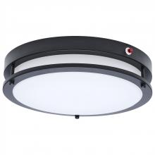  62/1891 - Glamour; 13 Inch LED Flush Mount; Emergency Battery; CCT Selectable; Black Finish