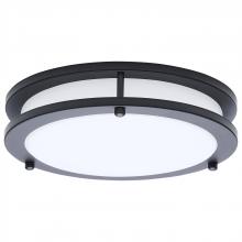  62/1975 - Glamour; LED 10 Inch Flush Mount; Black Finish; 27K/3K/35K/4K/5K CCT Selectable