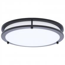  62/1976 - Glamour; LED 13 Inch Flush Mount; Black Finish; 27K/3K/35K/4K/5K CCT Selectable