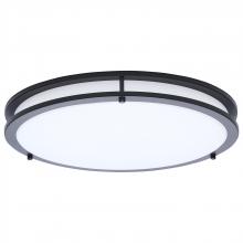  62/1977 - Glamour; LED 17 Inch Flush Mount; Black Finish; 27K/3K/35K/4K/5K CCT Selectable