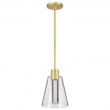  62/2181 - Aura; 7 Inch LED Pendant; Brushed Brass; K9 Bubble Crystal; 3000K CCT