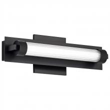  62/2380 - Larissa; 14 Inch LED Vanity; 3000K CCT; Black Finish; Opaque Glass