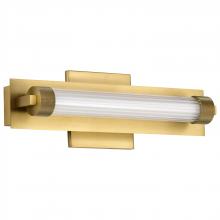  62/2382 - Larissa; 14 Inch LED Vanity; 3000K CCT; Vintage Brass Finish; Opaque Glass