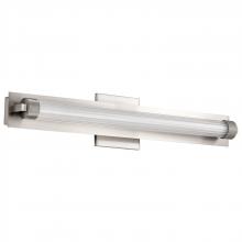 62/2386 - Larissa; 24 Inch LED Vanity; 3000K CCT; Brushed Nickel Finish; Opaque Glass