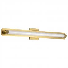  62/2392 - Larissa; 32 Inch LED Vanity; 3000K CCT; Vintage Brass Finish; Opaque Glass