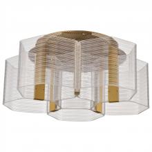  62/2401 - Kenzo; LED 5 Light Flush Mount; Vintage Brass Finish; Light Guide Panel