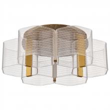  62/2402 - Kenzo; LED 6 Light Flush Mount; Vintage Brass Finish; Light Guide Panel