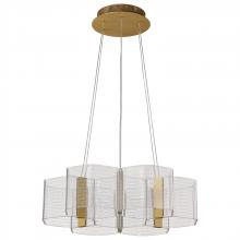  62/2403 - Kenzo; LED 6 Light Chandelier; Polished Anodized Bronze Finish; Light Guide Panel