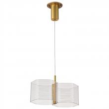  62/2406 - Kenzo; LED 2 Light Mini Pendant; Polished Anodized Bronze Finish; Light Guide Panel