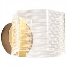  62/2407 - Kenzo; LED 1 Light Wall Sconce; Vintage Brass Finish; Light Guide Panel