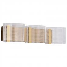 62/2408 - Kenzo; LED 3 Light Vanity; Vintage Brass Finish; Light Guide Panel