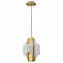  62/2412 - Idris; LED 4 Light Pendant; Vintage Brass Finish; Light Guide Panels