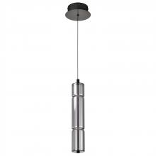  62/2451 - Evander; LED 16 Inch Mini Pendant; Matte Black Finish; Smoked Glass