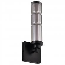  62/2453 - Evander; LED Wall Sconce; Matte Black Finish; Smoked Glass