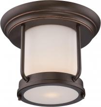  62/633 - Bethany - LED Flush with Satin White Glass - Mahogany Bronze Finish