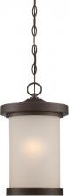  62/645 - Diego - LED Hanging Lantern with Satin Amber Glass - Mahogany Bronze Finish