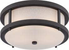  62/653 - Willis - LED Flush with Antique White Glass - Textured Black Finish