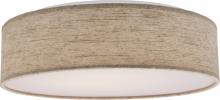  62/985R1 - LED Decor - 15" Fabric Drum Flush with Beige Fabric Shade