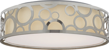  62/988 - 15" Filigree LED Decor Flush Mount Fixture - Polished Nickel Finish - White Fabric Shade