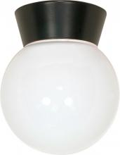  SF77/153 - 1 Light - 8" Utility Ceiling with White Glass - Bronzotic Finish