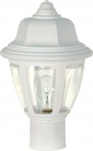  SF77/807 - 1 Light - 14" - Post Lantern - Hex Dome Lantern w/Clear Acrylic Panels