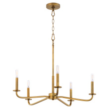  6307-5-47 - RUTHERFORD 5 LIGHT CHANDELIER - BRUSHED BRASS