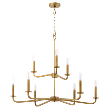  6307-9-47 - RUTHERFORD 9 LIGHT CHANDELIER - BRUSHED BRASS