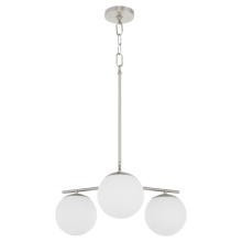  639-3-65 - JASPER 3 LIGHT CHANDELIER - SATIN NICKLE